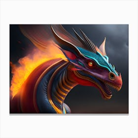 Dragon In Flames Canvas Print