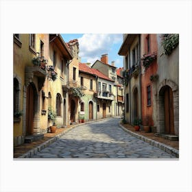 Street In The Old Town Canvas Print