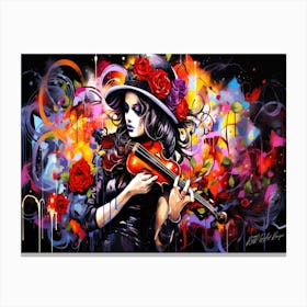 Witches And Music Works 15 - Girl Playing Violin Canvas Print