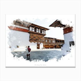Paro Dzong, Paro, Bhutan Canvas Print