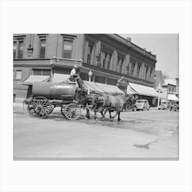 Sprinkling Wagon, Western Wisconsin City By Russell Lee Canvas Print