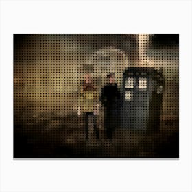 Doctor Who Eleventh Matt In A Pixel Dots Art Style Canvas Print