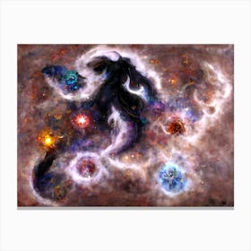 Celestial Symphony A Captivating Abstract Galactic Nebula Canvas Print