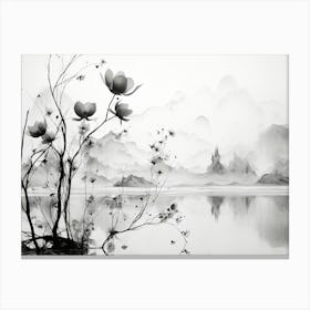 Nature Abstract Black And White 1 Canvas Print