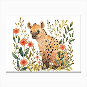 Little Floral Hyena 3 Canvas Print