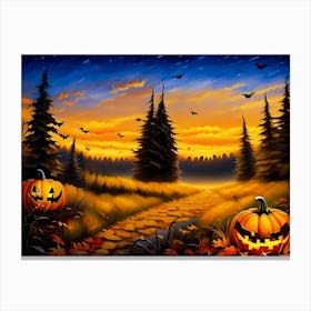 Halloween Pumpkins Canvas Print