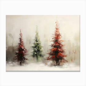 Three Christmas Trees 3 Canvas Print