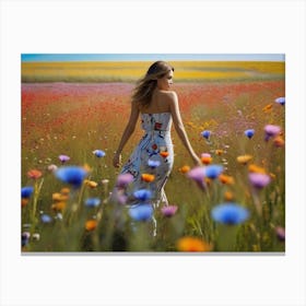 Meadow full of flowers 13 Canvas Print