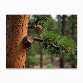 Pine Tree In The Forest Canvas Print