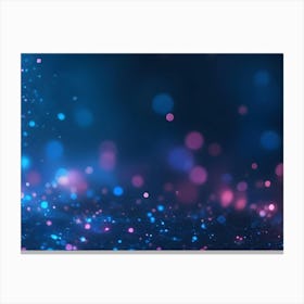 Abstract Blue And Pink Bokeh Lights With Glowing Particles Against A Dark Background Canvas Print