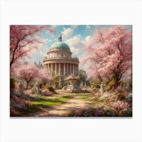 cherry blossom garden Canvas Print