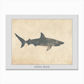 Goblin Shark Silhouette 5 Poster Canvas Print