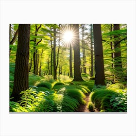 Ferns In The Forest Canvas Print