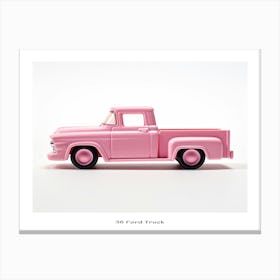 Toy Car 56 Ford Truck Pink Poster Canvas Print