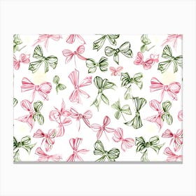 Pink And Green Bows Toile