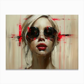 Girl With Sunglasses Canvas Print