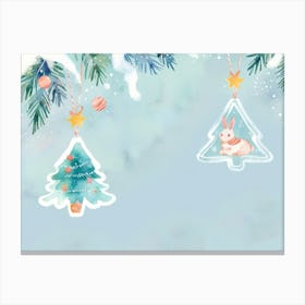 Watercolor Christmas Ornaments Canvas Print