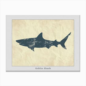 Goblin Shark Silhouette 4 Poster Canvas Print