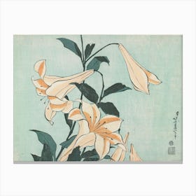 Lilies, Katsushika Hokusai 2 Canvas Print
