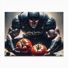 Fruit Tomatoes As A Supervillain Canvas Print