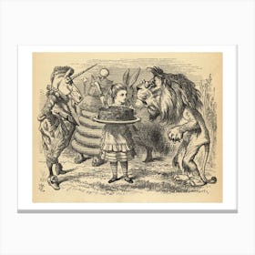 The Sharing Of The Cake Between The Lion And The Unicorn Canvas Print