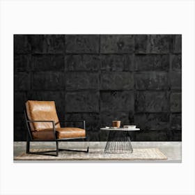 Abstract Retro Design Featuring Block Patterns Mimic Aged Concrete With Rough Texture Set Against T (7) Canvas Print