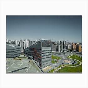 Aerial View Milan, Italy - Casa Milan - Cityscape Wall Art Canvas Print