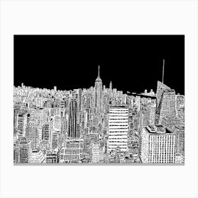 Black and White New York City Skyline, View from the Top of the Rock 1 Stampe su tela