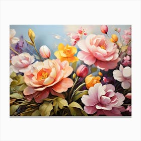 Spring Flowers Oil Painting 10 Canvas Print