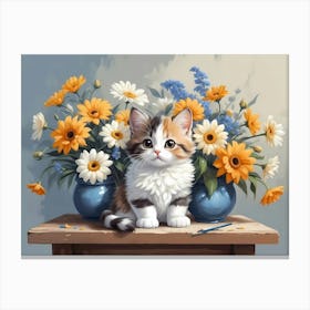 Cat In A Vase Canvas Print