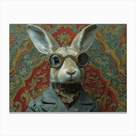 Absurd Bestiary: From Minimalism to Political Satire.Rabbit With Goggles Canvas Print