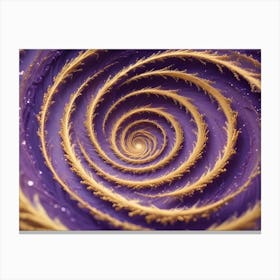 Abstract Image Of A Golden Spiral, Creating A Sense Of Depth And Movement Against A Purple Background 1 Canvas Print