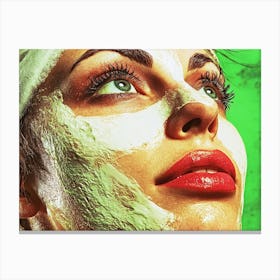 Woman With Face Mask Canvas Print