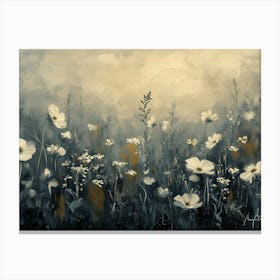 Wildflowers Field Landscape 1 Canvas Print