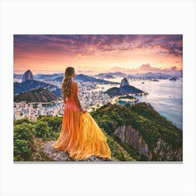 Sunset In Rio Canvas Print