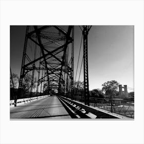 Black And White Bridge Canvas Print