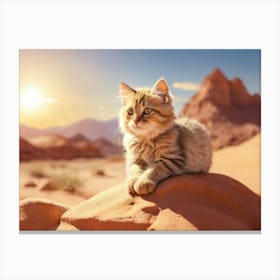 cat in Desert Kitten Canvas Print