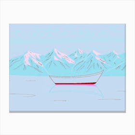 Boat On Ice 1 Canvas Print