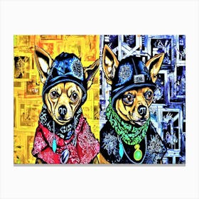 Mi Amigo Chihuahuas - Cool Dressed Chihuahuas Canvas Print