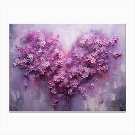 Heart Shaped Purple Flowers Canvas Print