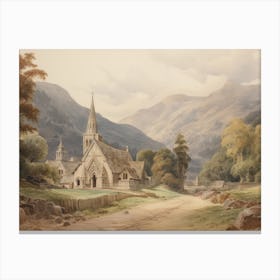European Countryside Vintage Painting Canvas Print