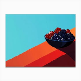 Blackberries In A Bowl Canvas Print