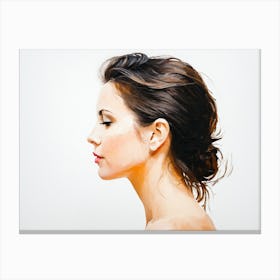 Side Profile Of Beautiful Woman Oil Painting 76 Canvas Print