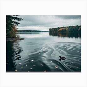 Texture Of A Calm Sea Under A Cloudy Autumn Sky Distinct Ripple Patterns On An Ocean Surface Wet L Canvas Print