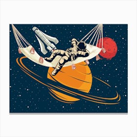 Astronaut In A Hammock Canvas Print