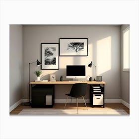 Home Office in the Summer Canvas Print