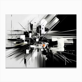 Technology Abstract Black And White 8 Canvas Print