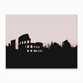 Silhouette Of Rome Canvas Print