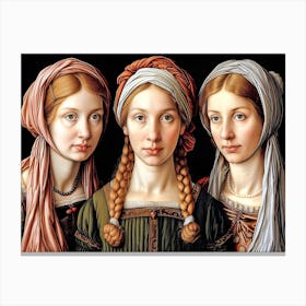 Three Renaissance Women Canvas Print