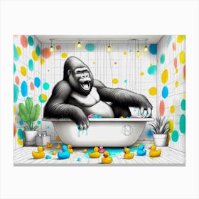 Gorilla’s Bubble Bliss Canvas Print